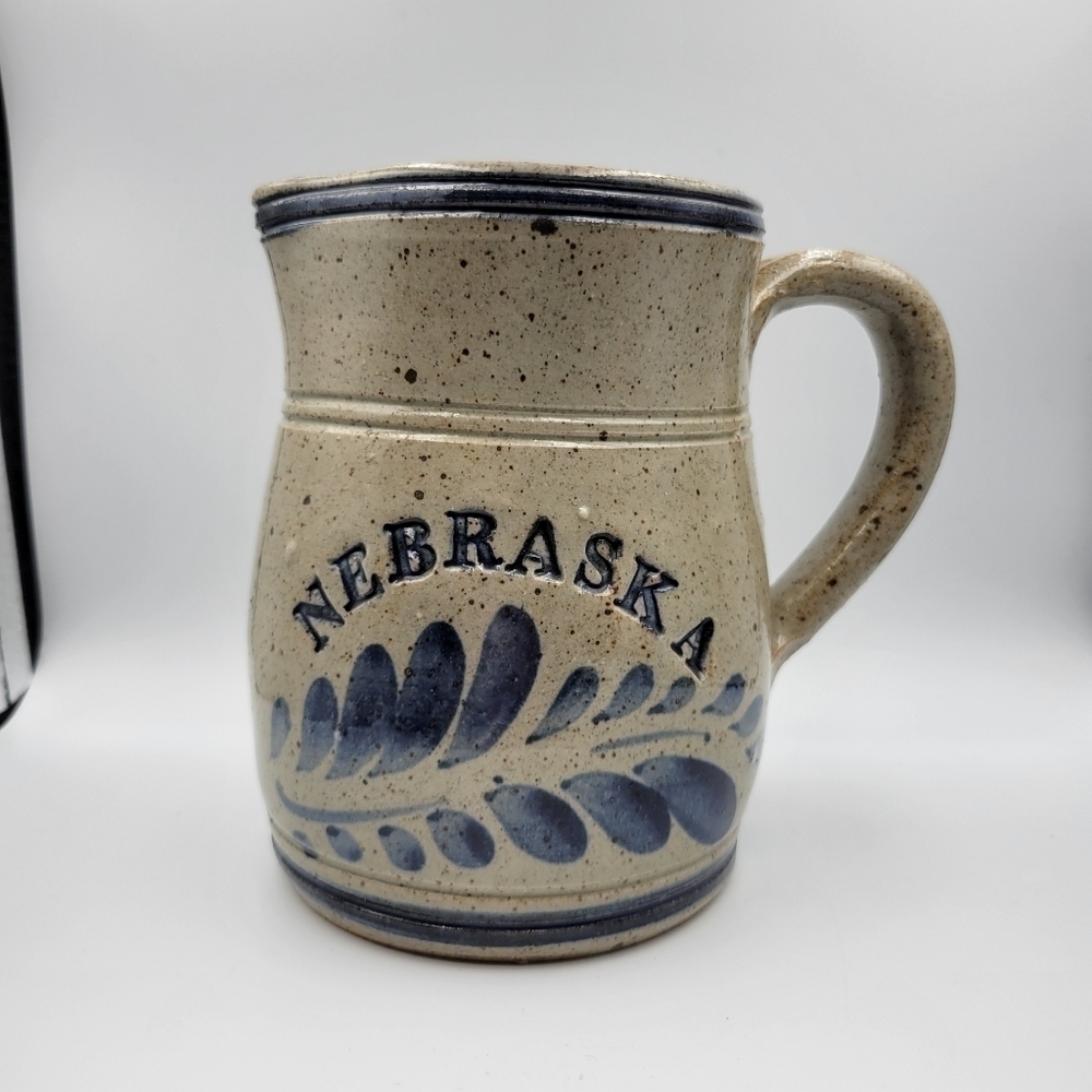 Vintage Stoneware Nebraska Small Pitcher